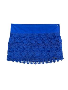 Abercrombie & Fitch Mini Skirt Royal Blue Lace XS Cotton Boho Summer Cobalt